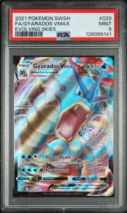 GYARADOS VMAX #029 FULL ART 2021 POKEMON SWORD & SHIELD EVOLVING SKIES PSA 9 - Image 1