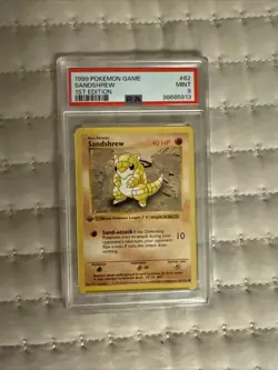 1999 Pokemon Base Set Sandshrew 1st Edition #62 PSA 9 MINT 🌍 - Image 1