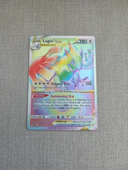 Pokemon TCG Lugia VSTAR Rainbow Secret Rare Card Silver Tempest 202/195 - Image 1