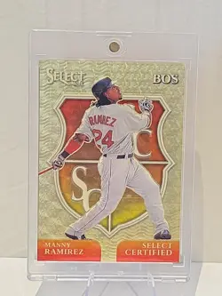 2025 Panini Select - Select Certified Manny Ramirez #17 Gold Vinyl 1/1 Red Sox - Image 1