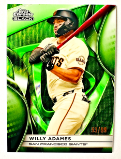 2025 Topps Chrome Black Willy Adames GREEN Wave Refractor Card SP #/99 SF Giants - Image 1