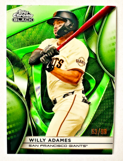 2025 Topps Chrome Black Willy Adames GREEN Wave Refractor Card SP #/99 SF Giants - Image 3
