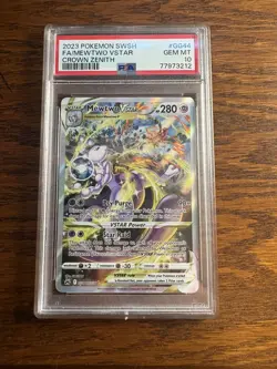 PSA 10 GEM MINT Mewtwo VSTAR Crown Zenith Full Art Pokemon Card GG44 - Image 1