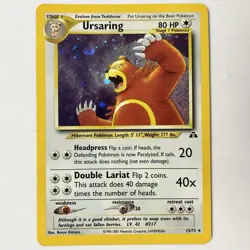 Pokemon TCG Ursaring #15/75 Neo Discovery Holo LP - Image 1
