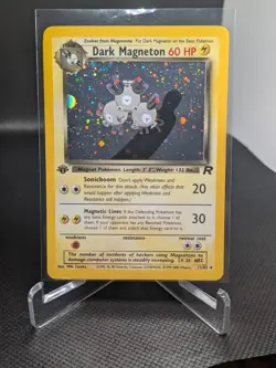Pokemon Dark Magneton TCG Holo Rare Card 11/82 1st Edition NM - Image 1