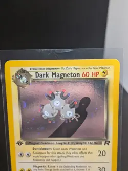 Pokemon Dark Magneton TCG Holo Rare Card 11/82 1st Edition NM - Image 2
