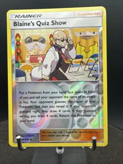 Blaine's Quiz Show 186/236 Sun & Moon: Unified Minds Reverse Holo Pokemon - Image 3