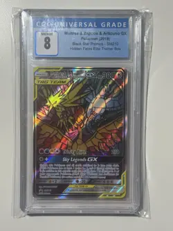 Moltres & Zapdos & Articuno GX Stained Glass Pokemon SM210 CGC NM / Mint 8 - Image 1
