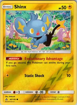 Shinx (45) 45/156 SM - Ultra Prism Pokemon TCG LP Reverse Holo - Image 1