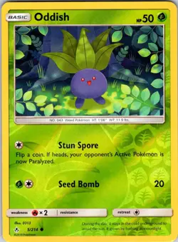Oddish (5) 5/214 SM - Unbroken Bonds Pokemon NM/LP Reverse Holo - Image 1