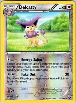 Delcatty 105/146 XY Base Set Pokemon NM/LP Reverse Holo - Image 1