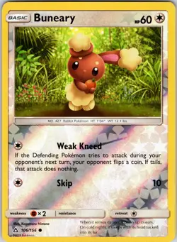 Buneary 106/156 SM - Ultra Prism Pokemon NM/LP Reverse Holo - Image 1