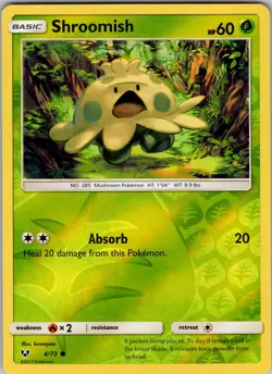 Shroomish 4/73 Shining Legends Reverse Holo Pokemon TCG NM - Image 1