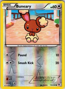 Buneary 116/149 Boundaries Crossed Pokemon MP Reverse Holo - Image 1