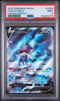 2023 Pokemon Crown Zenith Suicune V Full Art #gg38 Sword & Shield PSA 9 Mint - Image 1
