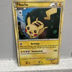Pokemon Pikachu Holo Card HGSS03 Basic English 2010 Standard - Image 1