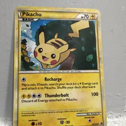 Pokemon Pikachu Holo Card HGSS03 Basic English 2010 Standard - Image 2