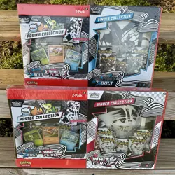 Pokemon Sam's Club Black Bolt & White Flare Binder + 2 Unova Poster Collection - Image 1