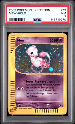 2002 POKEMON EXPEDITION #19 MEW-HOLO PSA 7 - Image 1