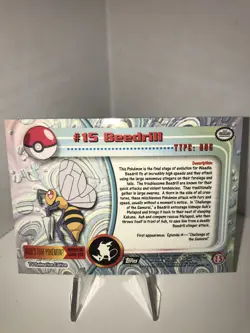 Topps Pokemon - #15 Beedrill Texture Foil 2000's TV/Animation Series - Image 2