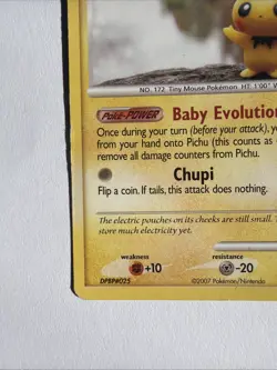 Pichu 93/123 LP Mysterious Treasures Common Vintage Pokemon - Image 3