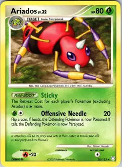 Ariados 20/123 Mysterious Treasures Pokemon TCG LP/MP Normal - Image 1