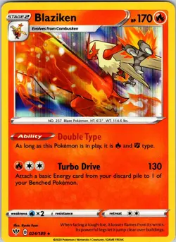 Blaziken 024/189 SWSH03: Darkness Ablaze Pokemon TCG NM Holo - Image 1