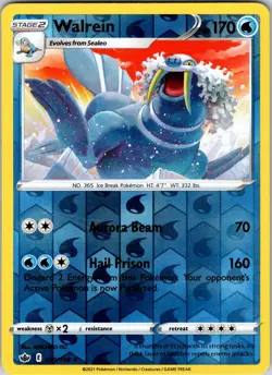 Walrein 039/198 SWSH06: Chilling Reign Pokemon TCG NM Reverse Holo - Image 1