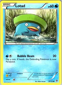 Lotad 29/135 Plasma Storm Pokemon TCG LP Normal - Image 1
