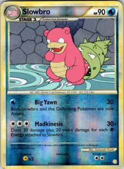 Slowbro 52/123 HeartGold SoulSilver Pokemon HP Reverse Holo - Image 1