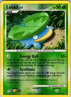 Lotad 81/127 Platinum Pokemon MP Reverse Holo - Image 1