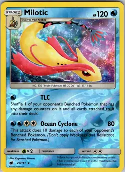 Milotic 27/111 SM - Crimson Invasion Reverse Holo Pokemon TCG NM - Image 1