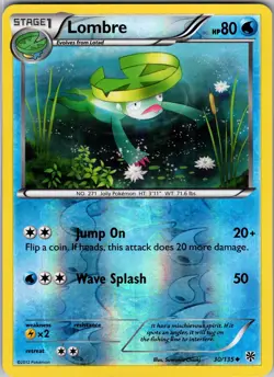 Lombre 30/135 Plasma Storm Pokemon TCG LP-NM - Image 1