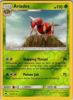Ariados 10/214 SM - Lost Thunder Pokemon TCG LP-NM - Image 1