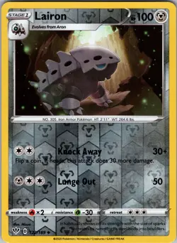 Lairon 122/189 SWSH03: Darkness Ablaze Pokemon TCG LP-NM - Image 1