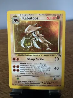 Pokemon TCG - Kabutops || Holo || 9/62 || Fossil Rare || 1999 || Lightly Played - Image 1