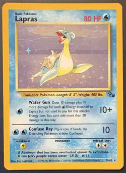 POKEMON LAPRAS 10/62 FOSSIL SET RARE HOLO 1999 EXCELLENT CONDITION - Image 1