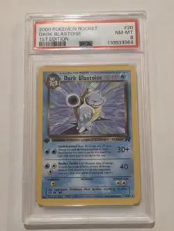 2000 POKEMON ROCKET #20 DARK BLASTOISE 1ST EDITION PSA: NM-MT 8 - Image 1