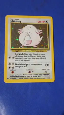 Pokemon TCG Chansey Holo Rare 003/102 Base Set 120 HP English - Image 1