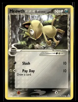 Pokemon TCG Holon Phantoms #71/110 Meowth (Delta Species) - Image 1
