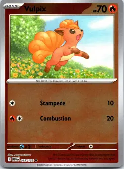 Pokemon Vulpix ME01: Mega Evolution MEG REVERSE HOLO 019/132 NM TCG - Image 1
