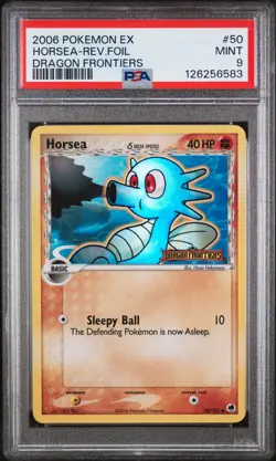 2006 POKEMON EX DRAGON FRONTIERS #50 HORSEA-REV.FOIL DRAGON FRONTIERS PSA 9 - Image 1