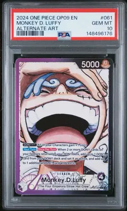 2024 ONE PIECE OP09-EMPERORS IN THE NEW WORLD ALT ART MONKEY D. LUFFY PSA 10 - Image 1