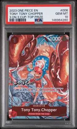 2023 One Piece EN 3 on 3 Top Prize #006 Tony Tony Chopper PSA 10 GEM MINT - Image 1