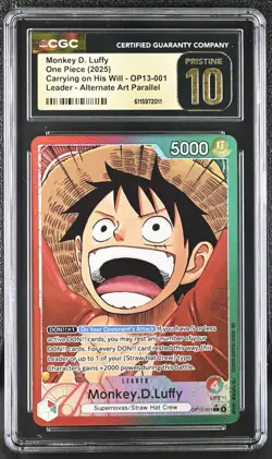 One Piece OP13 Carrying On His Will Monkey D. Luffy #001 Alt CGC 10 Pristine ENG - Image 1