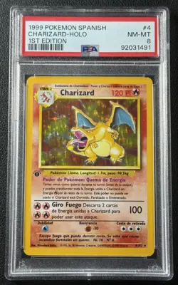 1ST EDITION CHARIZARD HOLO PSA 8 1999 POKEMON SPANISH #4/102 NM-MT RARE 1491 - Image 1