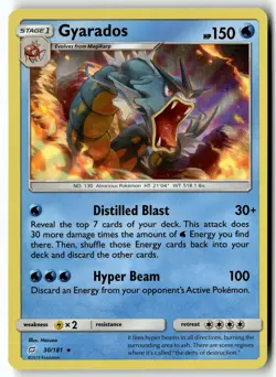 Pokemon Card Gyarados LP SM - Team Up Holo Rare 30/181 - Image 1