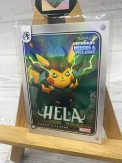 Pikachu as Hela #96 Holo Marvel Heroes & Villains (Non-Pokemon Fan Art) Card - Image 3