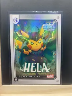 Pikachu as Hela #96 Holo Marvel Heroes & Villains (Non-Pokemon Fan Art) Card - Image 5
