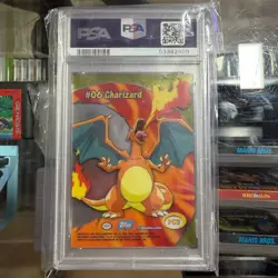2000 TOPPS POKEMON CHARIZARD TV ANIMATION CLEAR CARDS (PSA 9) - Image 2